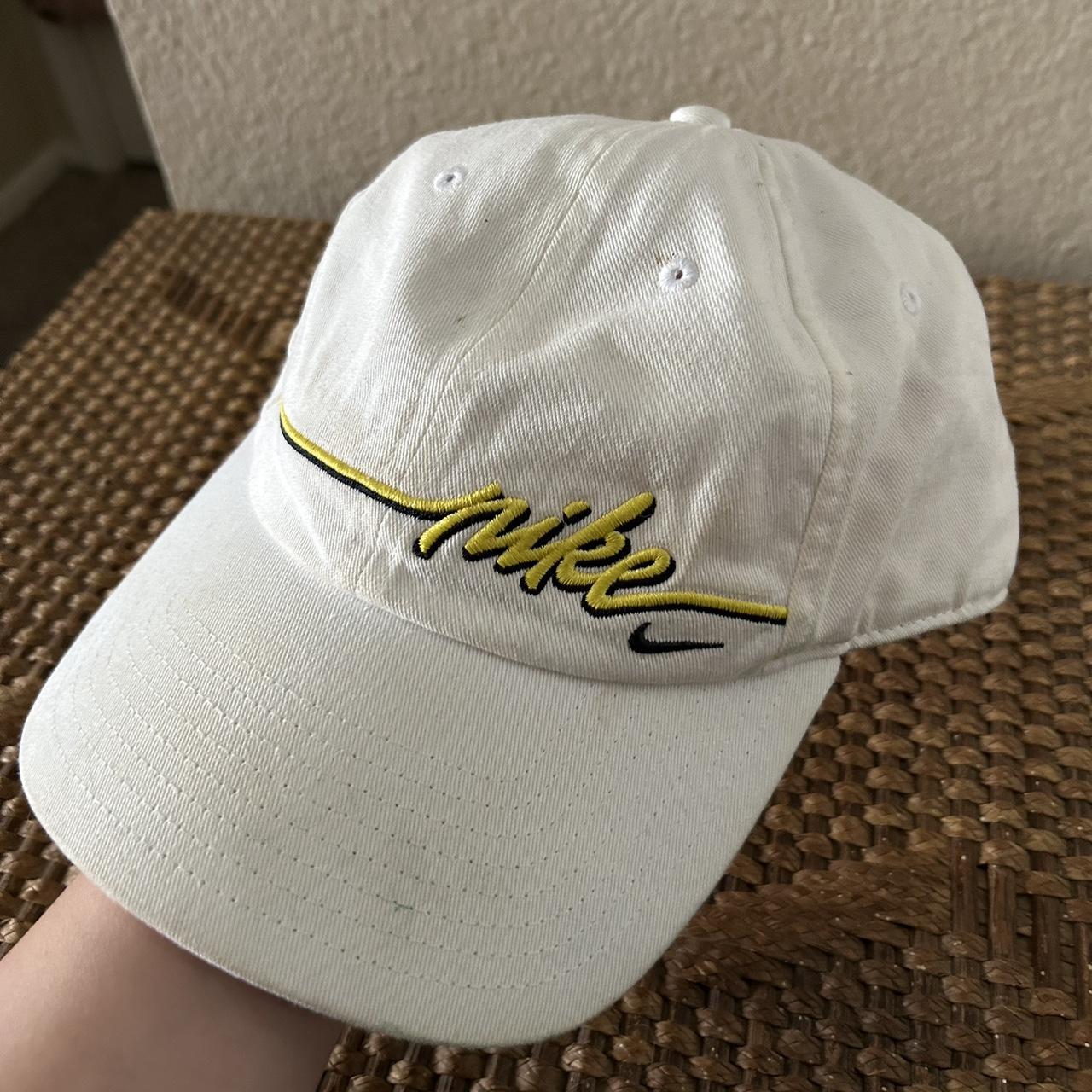 yellow and white nike hat