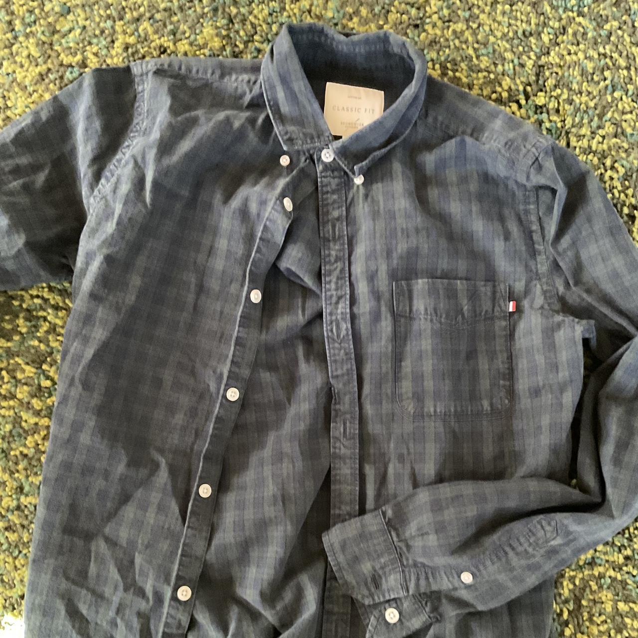 Button Up Cotton On Size Small Navy and green... Depop