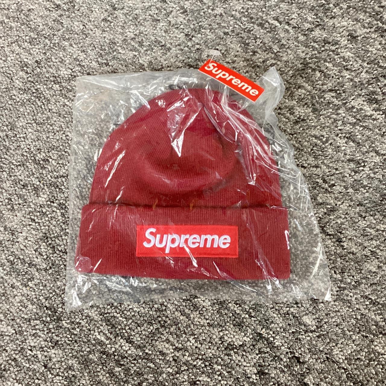 Supreme Men's Burgundy and Red Hat | Depop