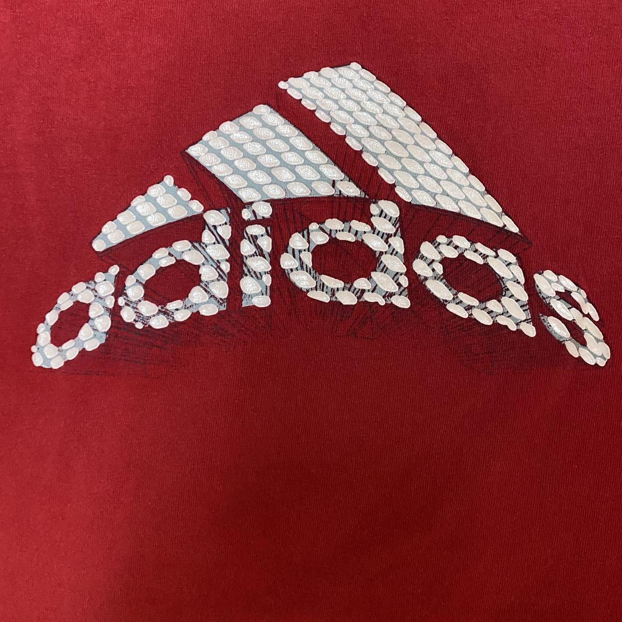 Adidas Men's Red and White T-shirt | Depop