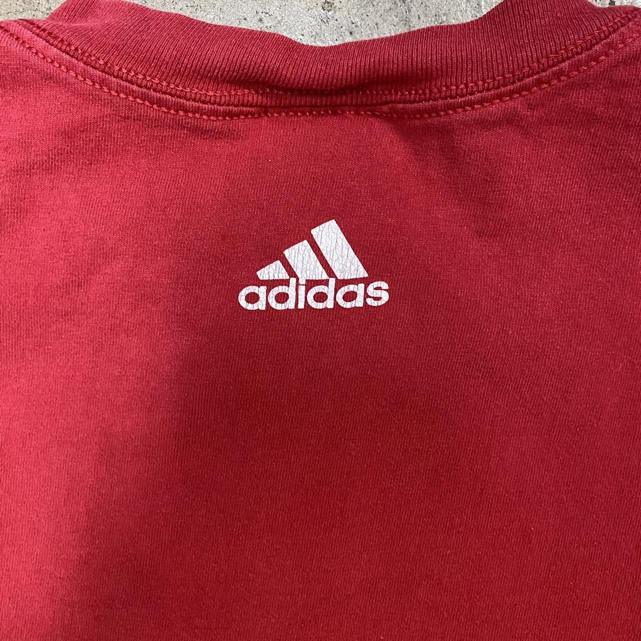 Adidas Men's Red and White T-shirt | Depop