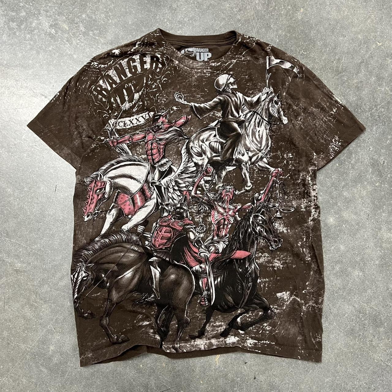 Vintage Y2K 2000s Brown Grunge Ranger Up Skull Horse... | Depop