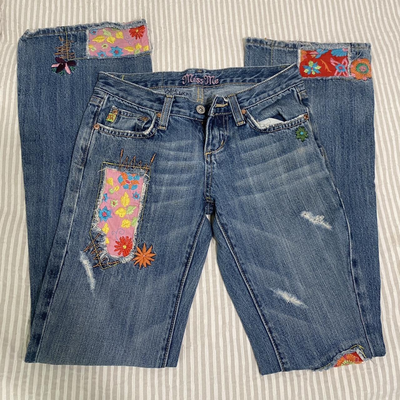 Vintage miss me jeans Size 25 bunch of patches so... - Depop