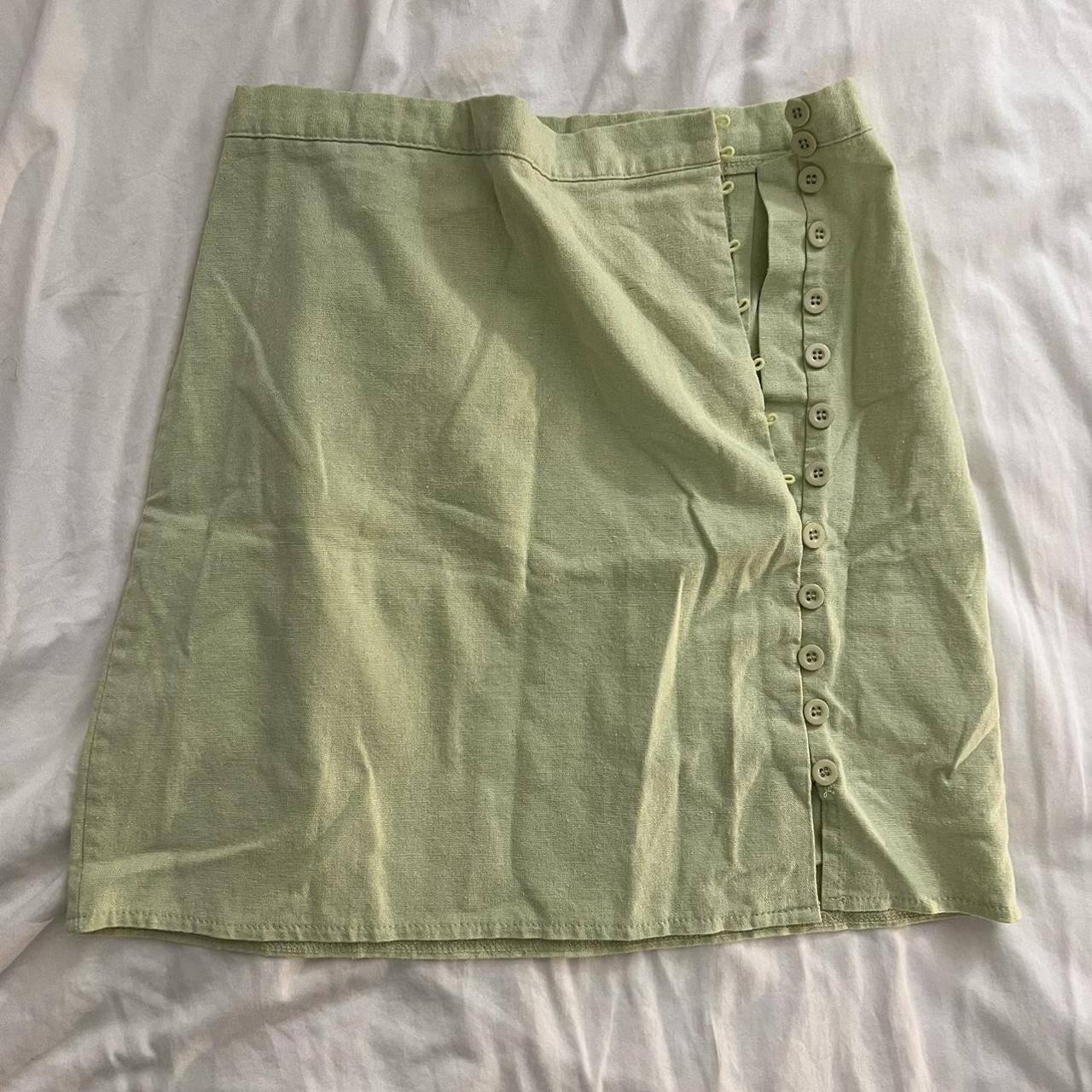 Princess Polly Women's Green Skirt | Depop