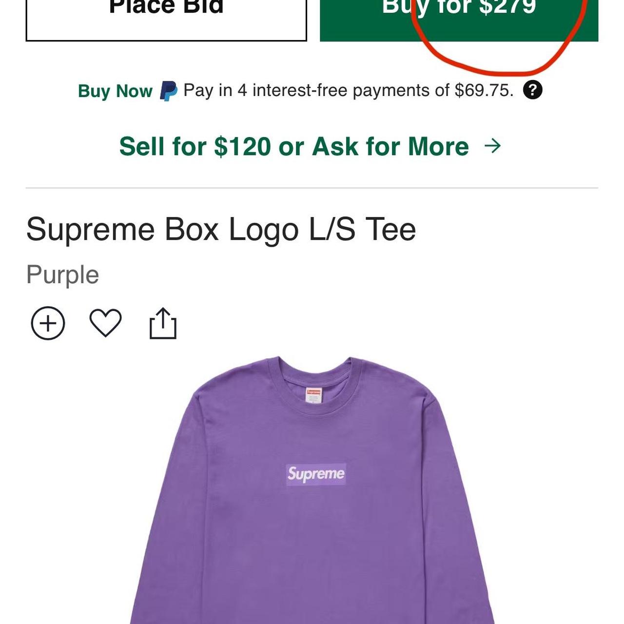 Supreme Box Logo Long-Sleeve Tee 'Purple