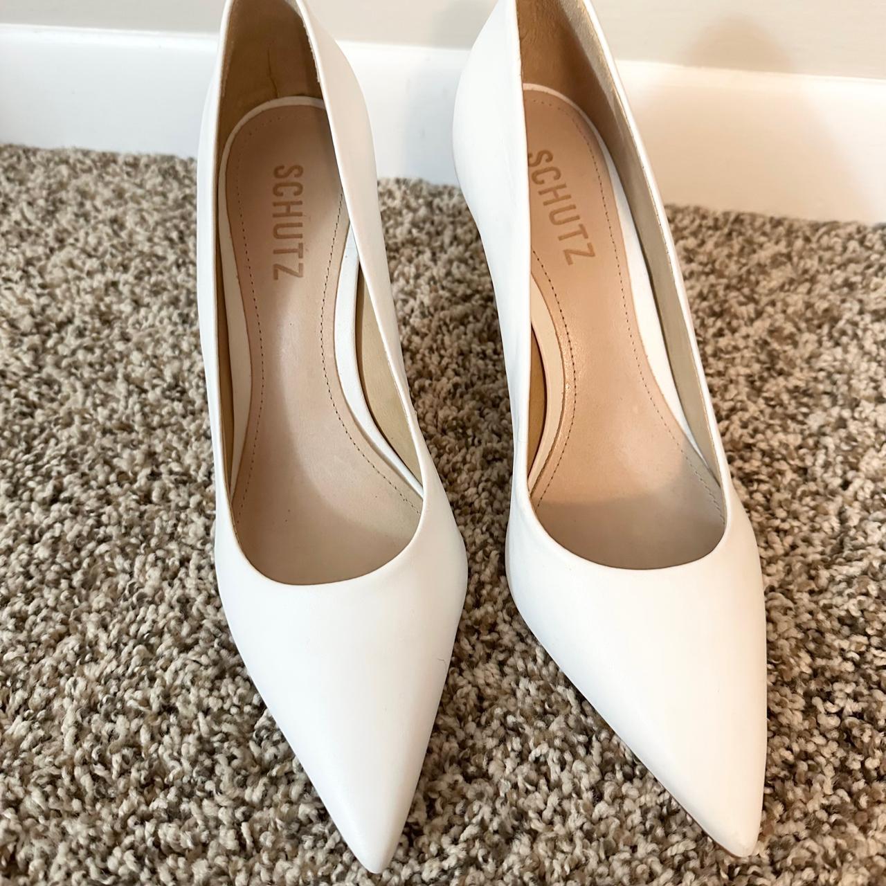 schutz white heels
