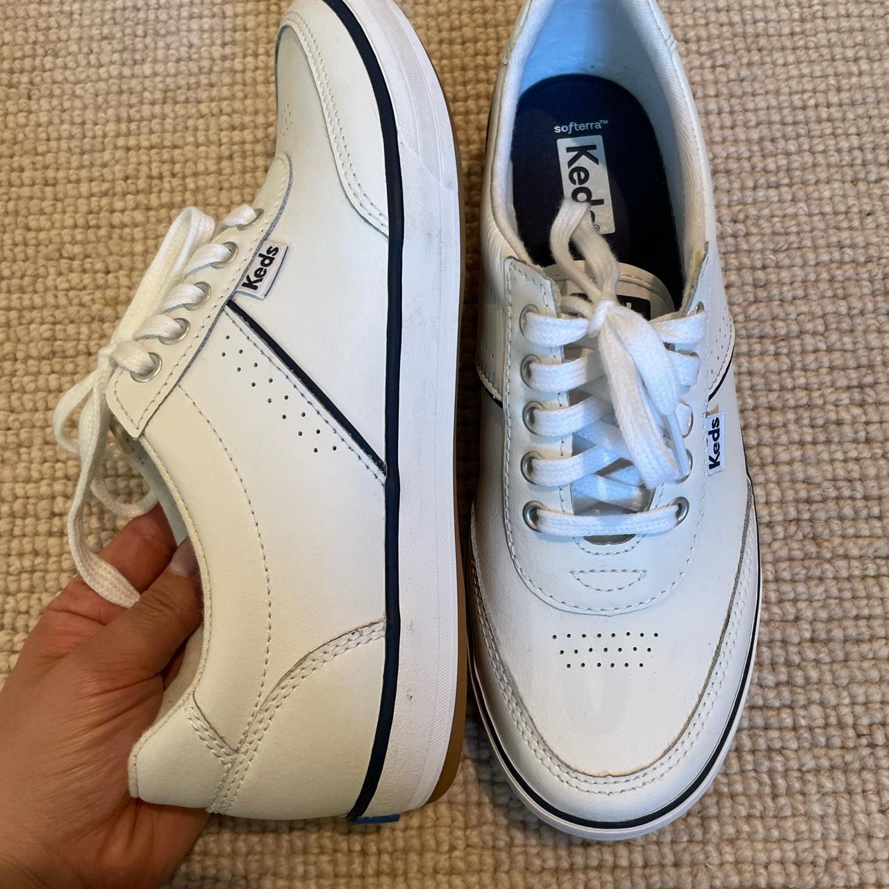 Brand new leather Keds tennis court shoes with super... - Depop