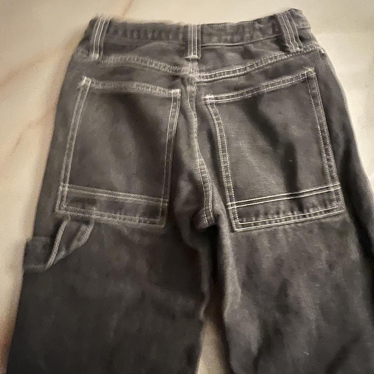 Faded black baggy jeans, slightly flared, back... - Depop