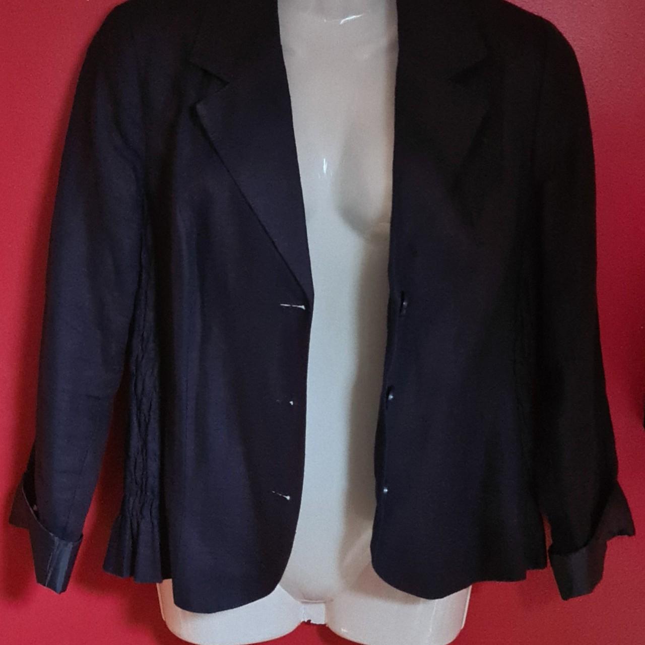 Per Una Navy Blue Linen Ruched Panels and