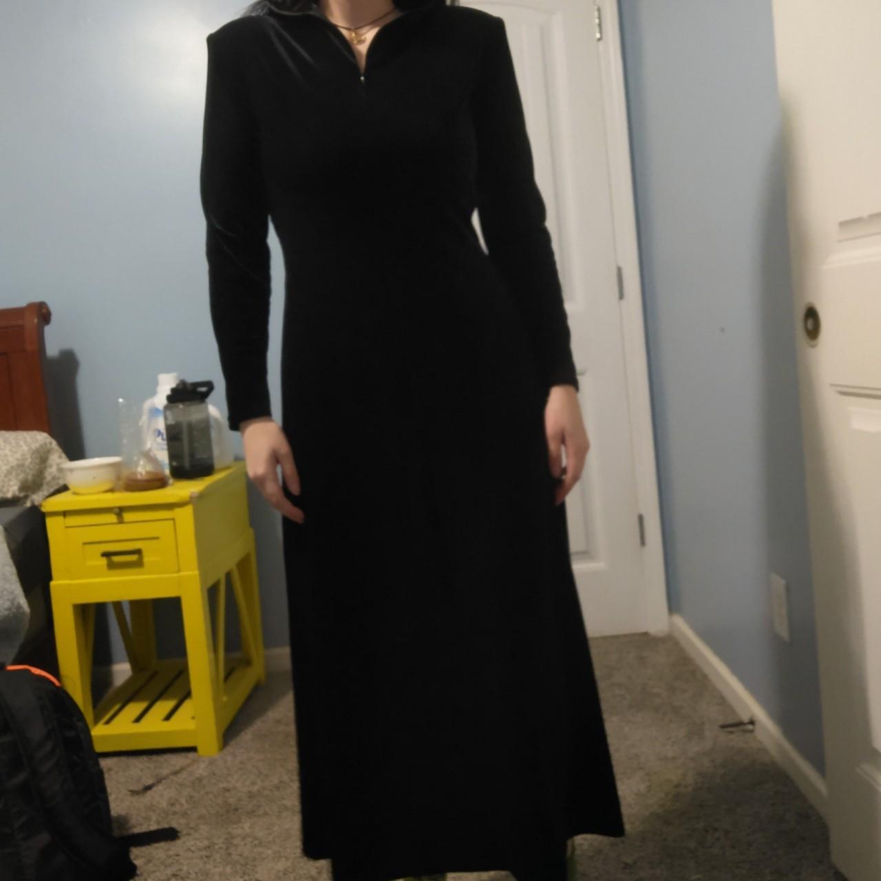 K.C Spencer New York black velvet maxi dress ⚰️ super... Depop