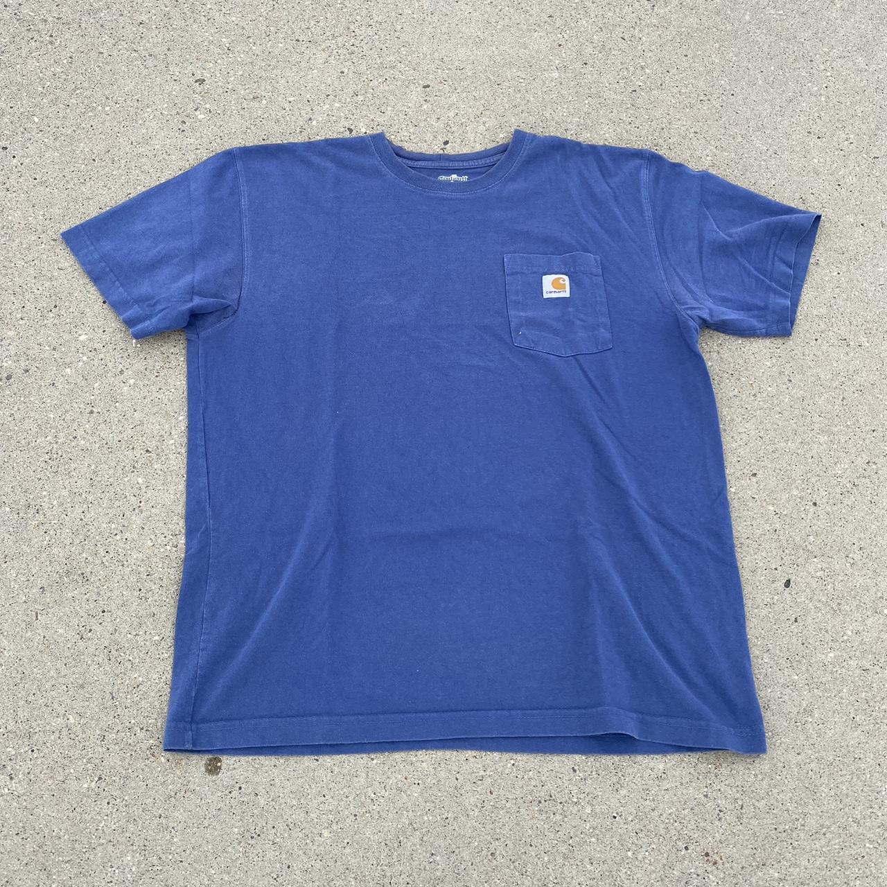 Carhartt Men's Blue T-shirt | Depop