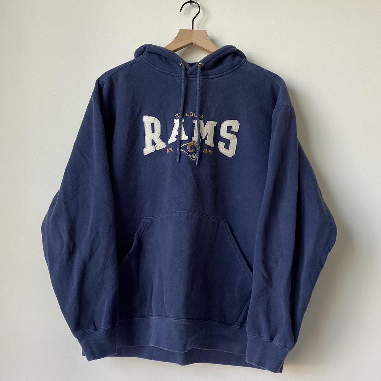 Mint condition St.Louis Rams dark blue hoodie!! - Depop