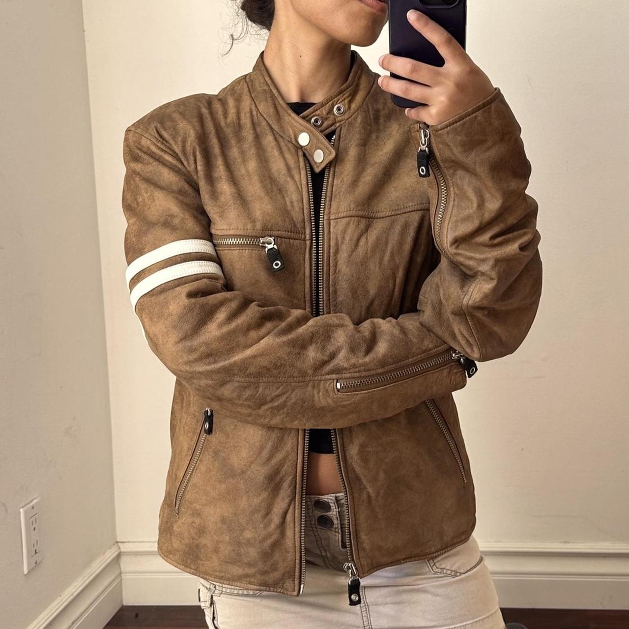 Vintage Oversized Cleveland Browns leather bomber - Depop