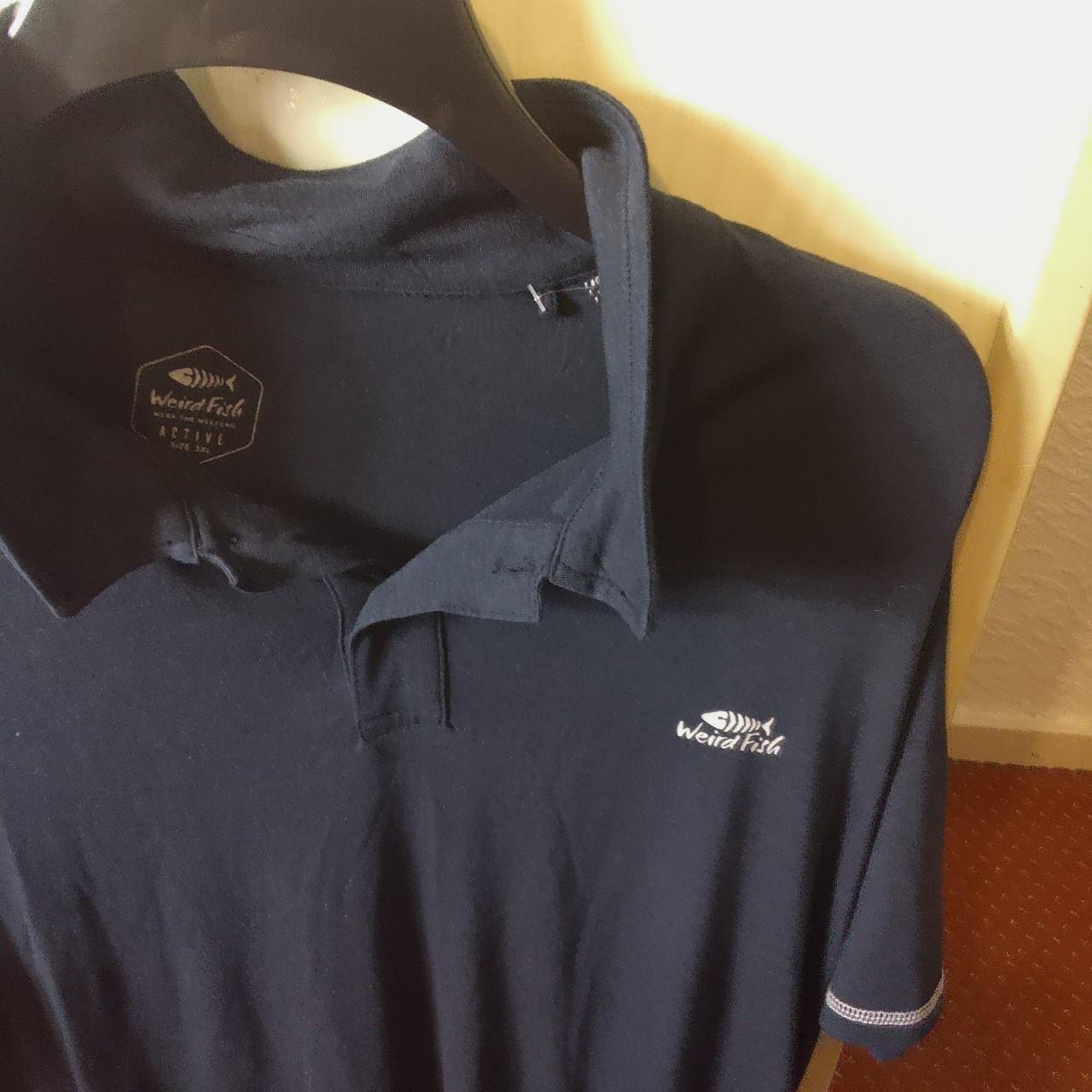 Weird fish polo shirt size 2xl Pit 24". Collar to... Depop