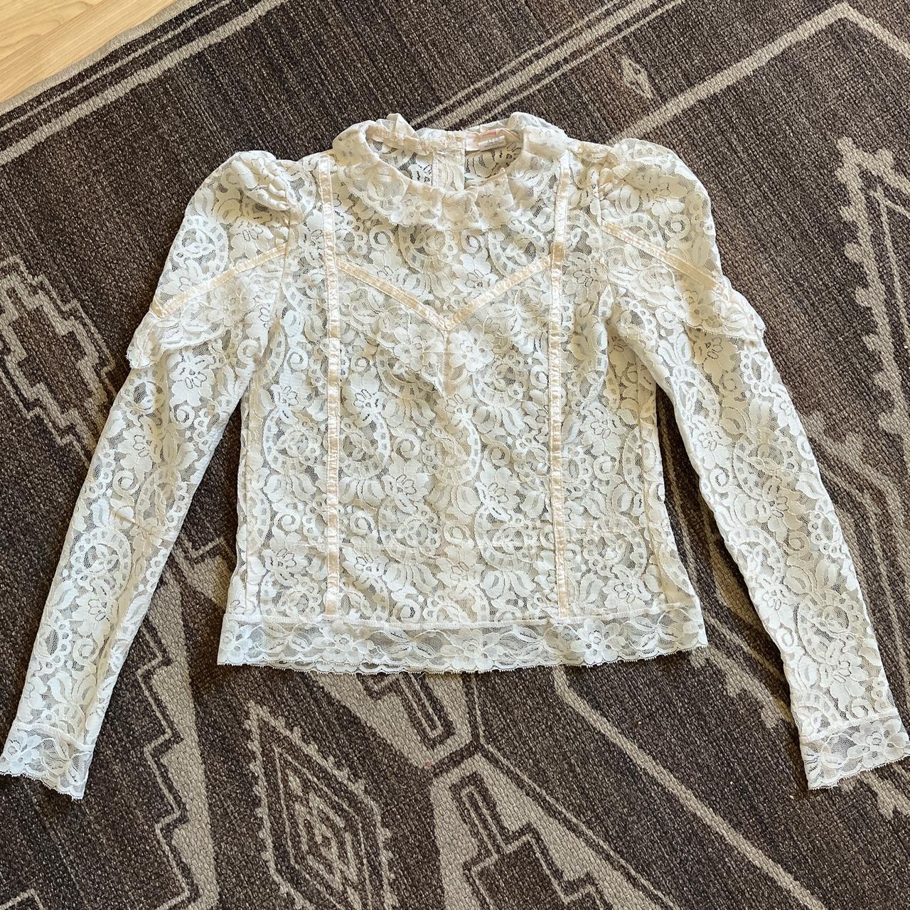 Vintage 80’s Edwardian revival lace blouse. It has... - Depop