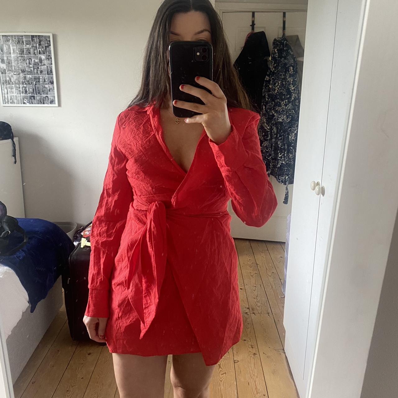 Red wrap dress really nice on Size 6 Depop