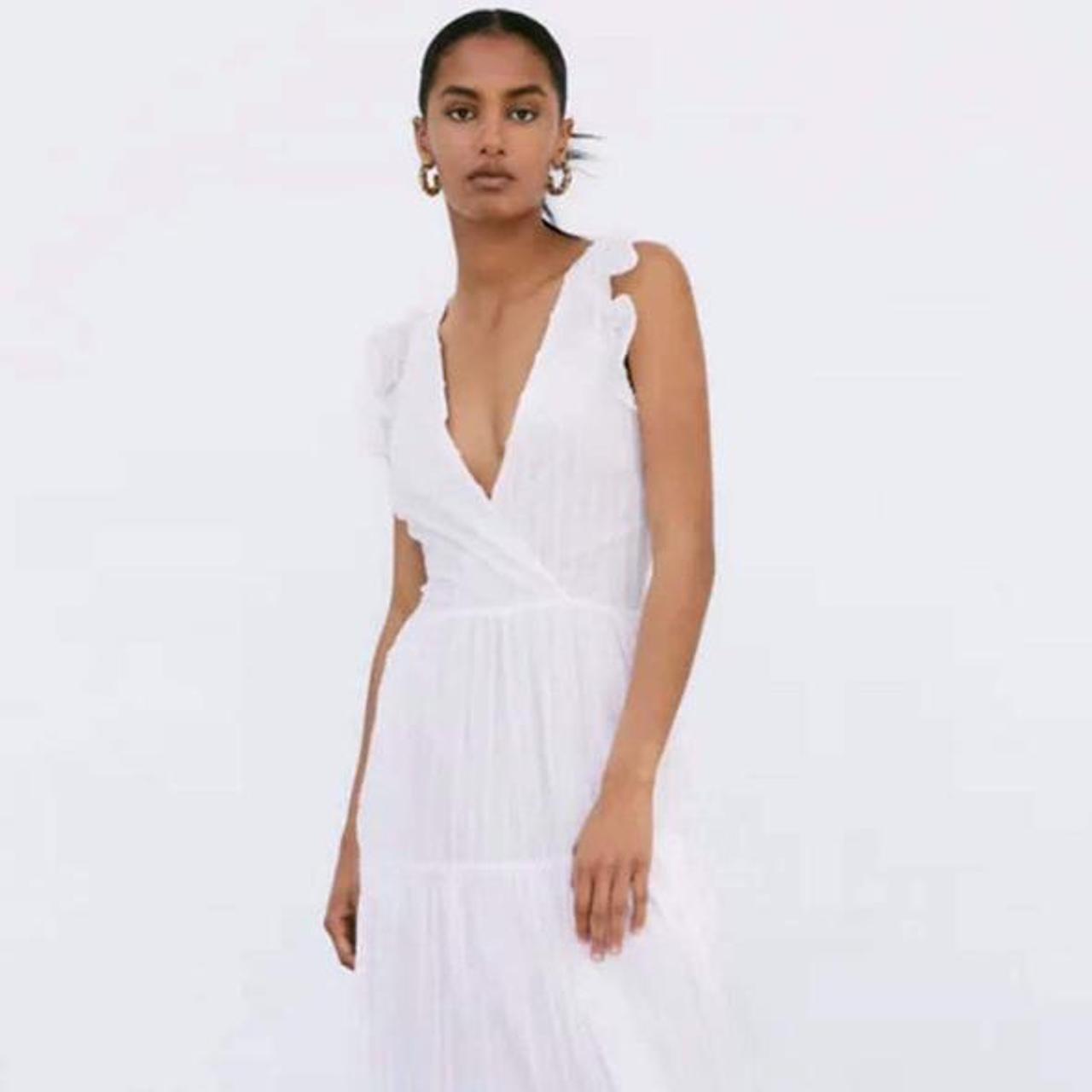 Zara Women's White Dress Depop