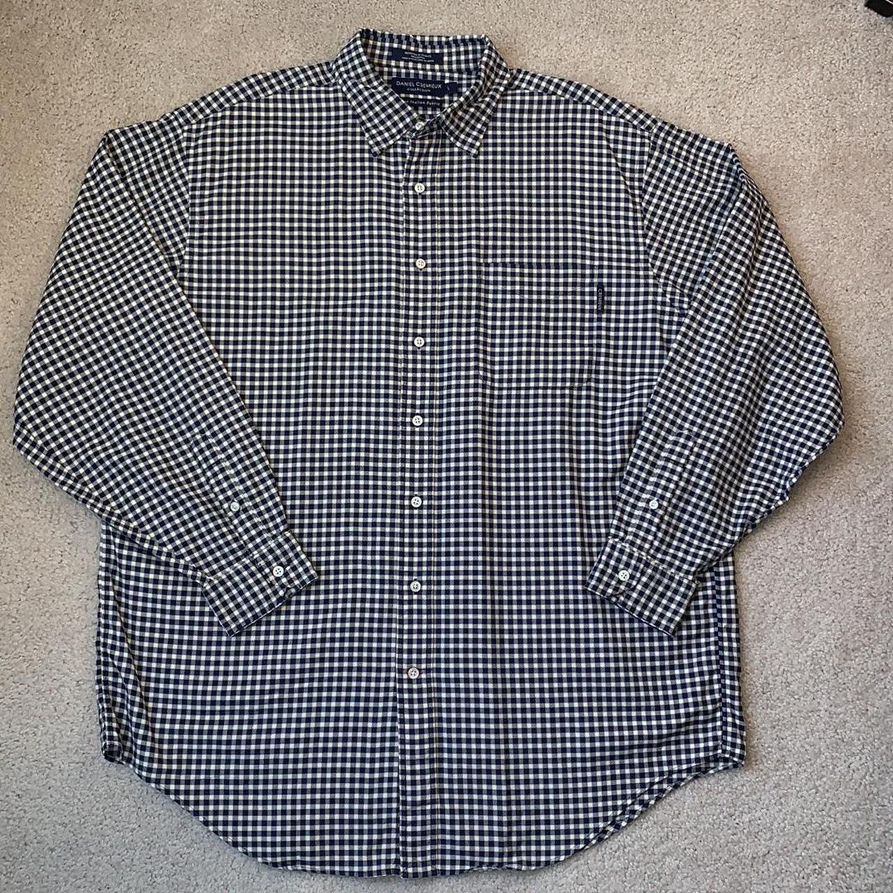 Daniel Cremieux men’s navy blue & yellow gingham... - Depop