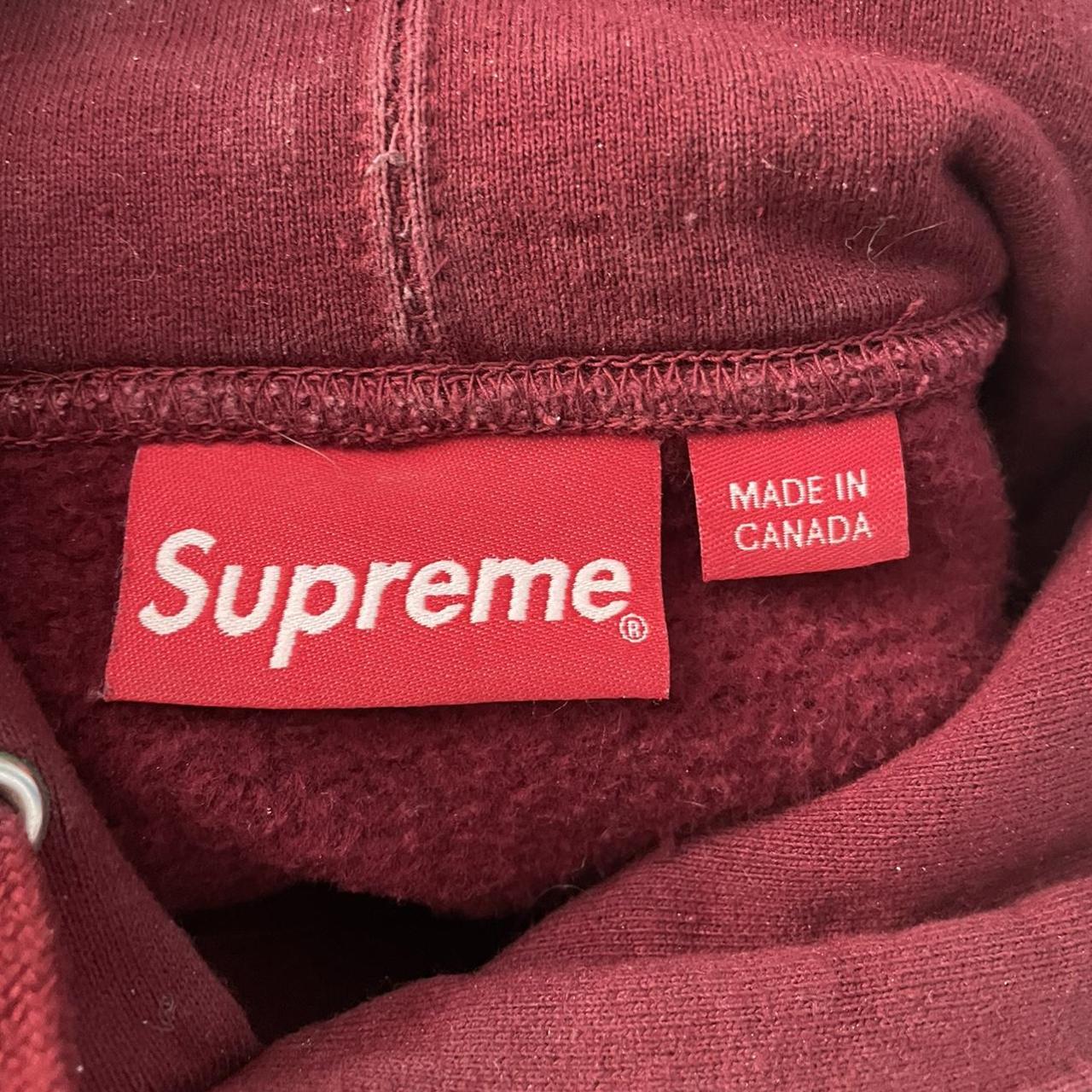 Supreme Men's Burgundy Hoodie | Depop