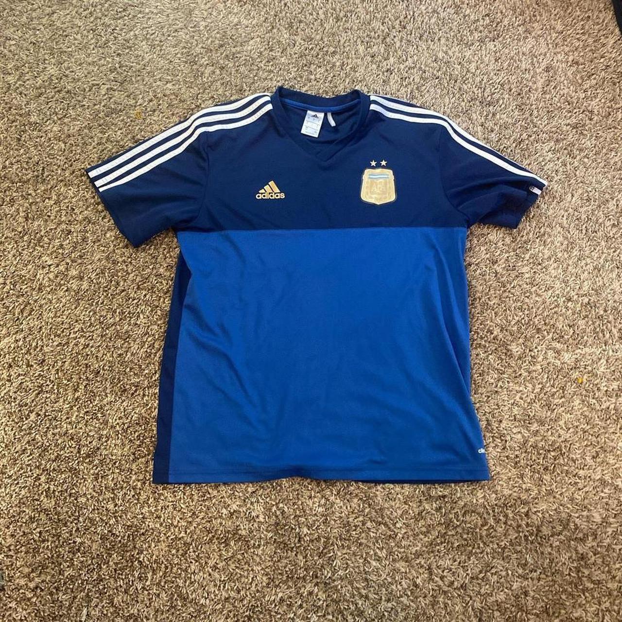 Adidas blue and navy blue 2014 Argentina soccer... - Depop