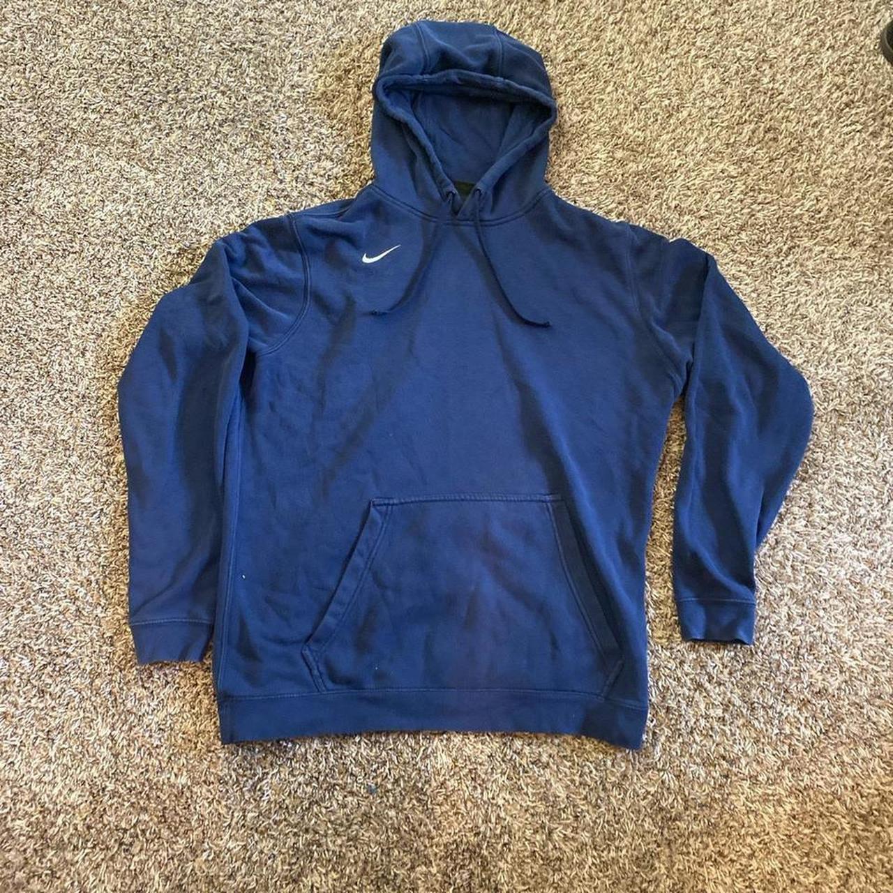 Navy Blue Nike hoodie Size L nike blue... Depop
