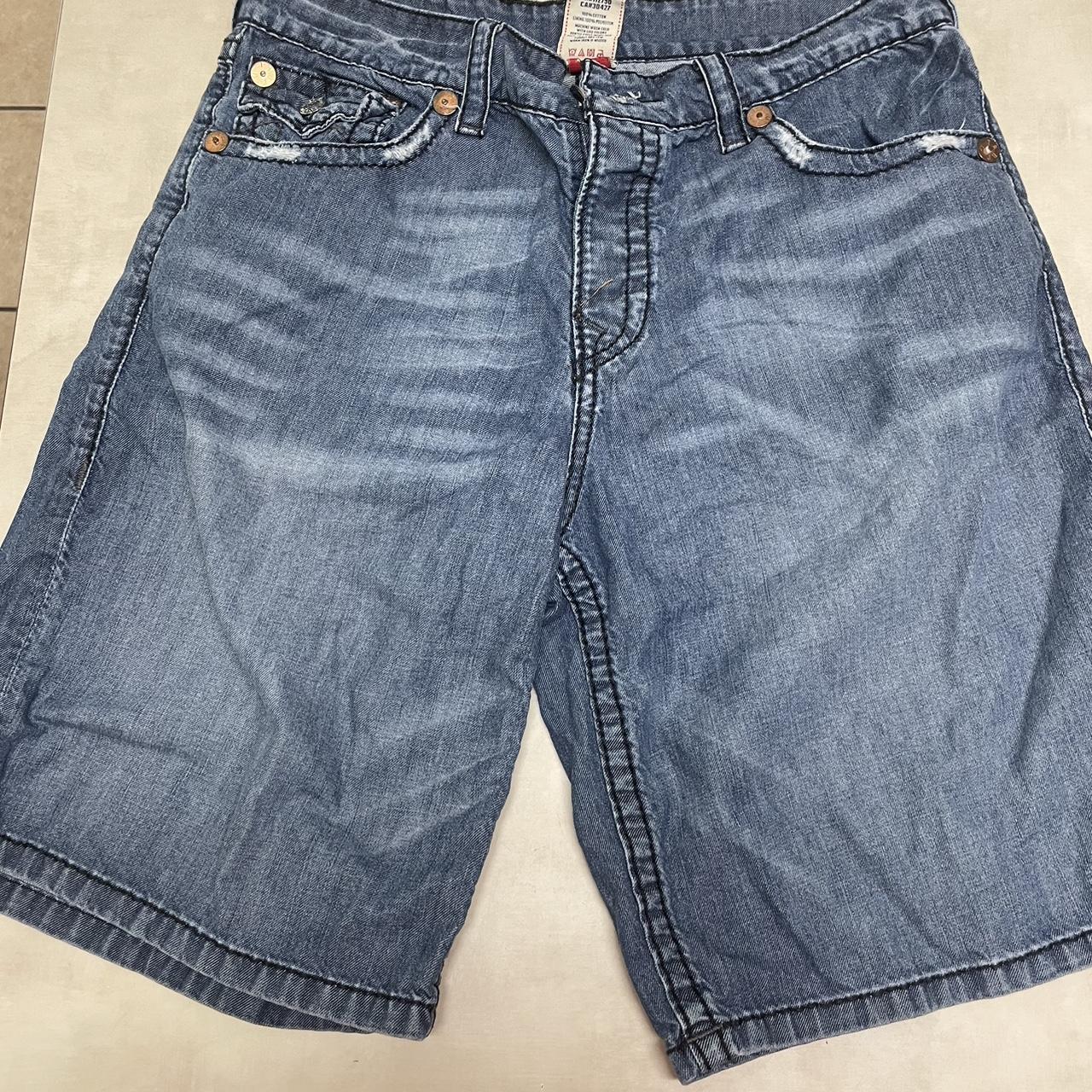 true religion y2k grunge emo jorts - Depop