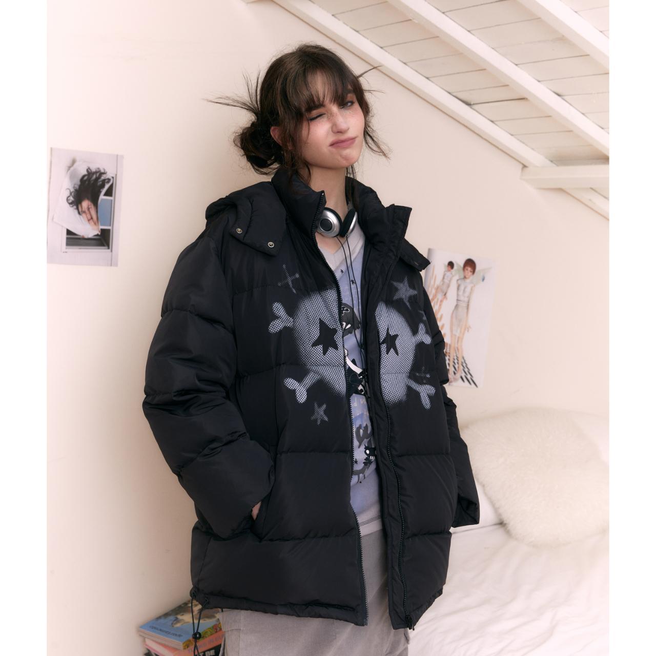 All black puffer jacket ⚠Please provide your【phone... - Depop