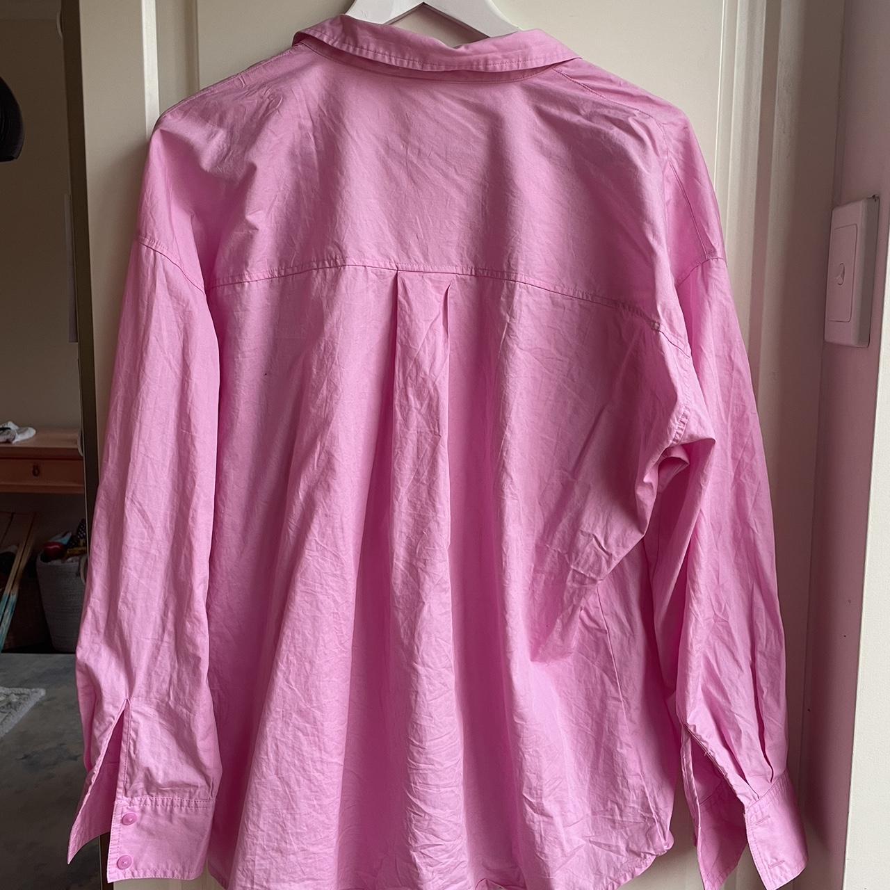 Sportsgirl Ally cotton button down shirt in pink... Depop