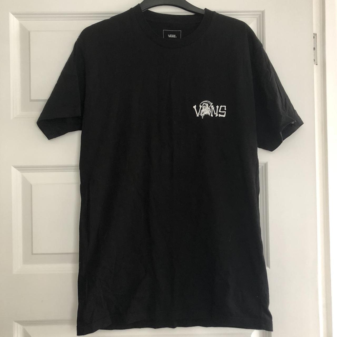 Vans Men's Black and White T-shirt | Depop