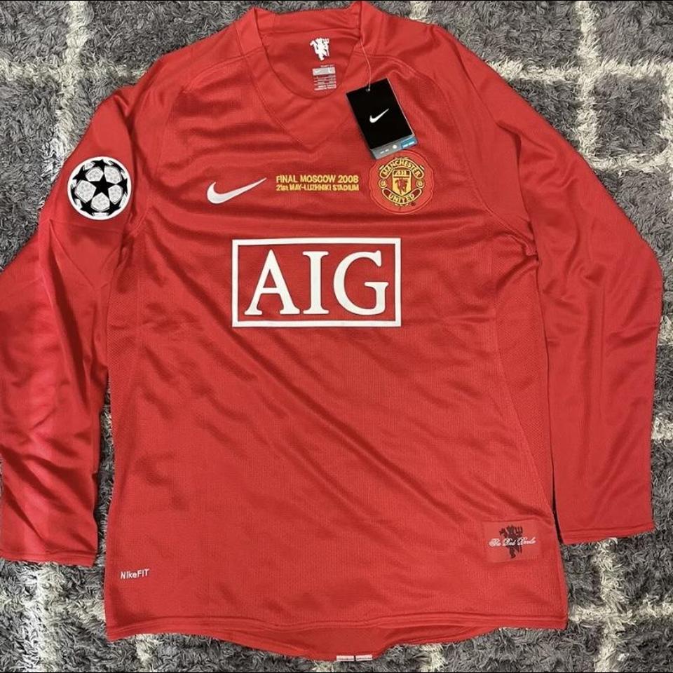 Retro Ronaldo 2008 UCL Final Manchester United Nike Long Sleeve Jersey -  Mens L