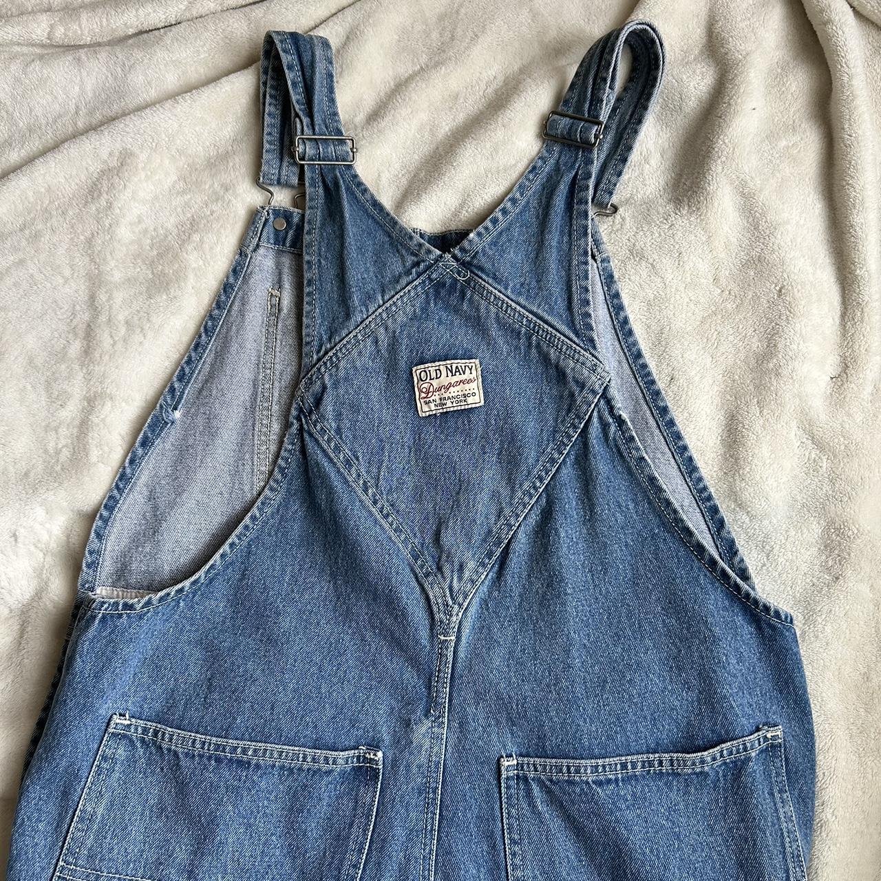 Old Navy Women's Blue And White Dungarees-overalls | Depop