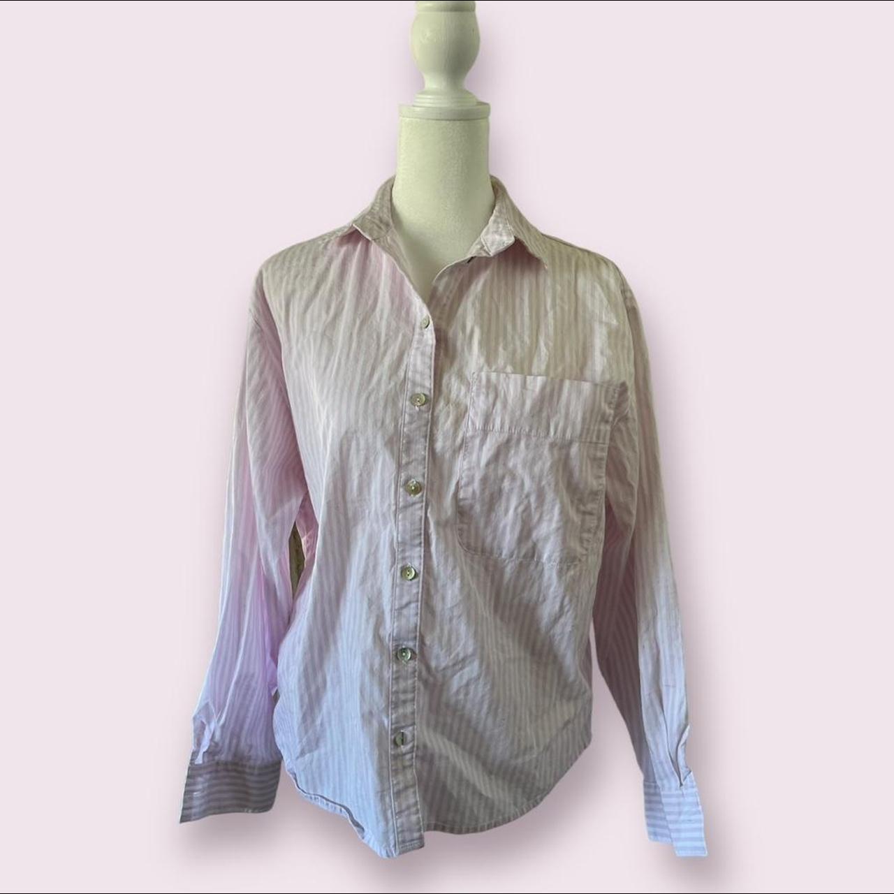 A New Day Women's White and Pink Blouse | Depop