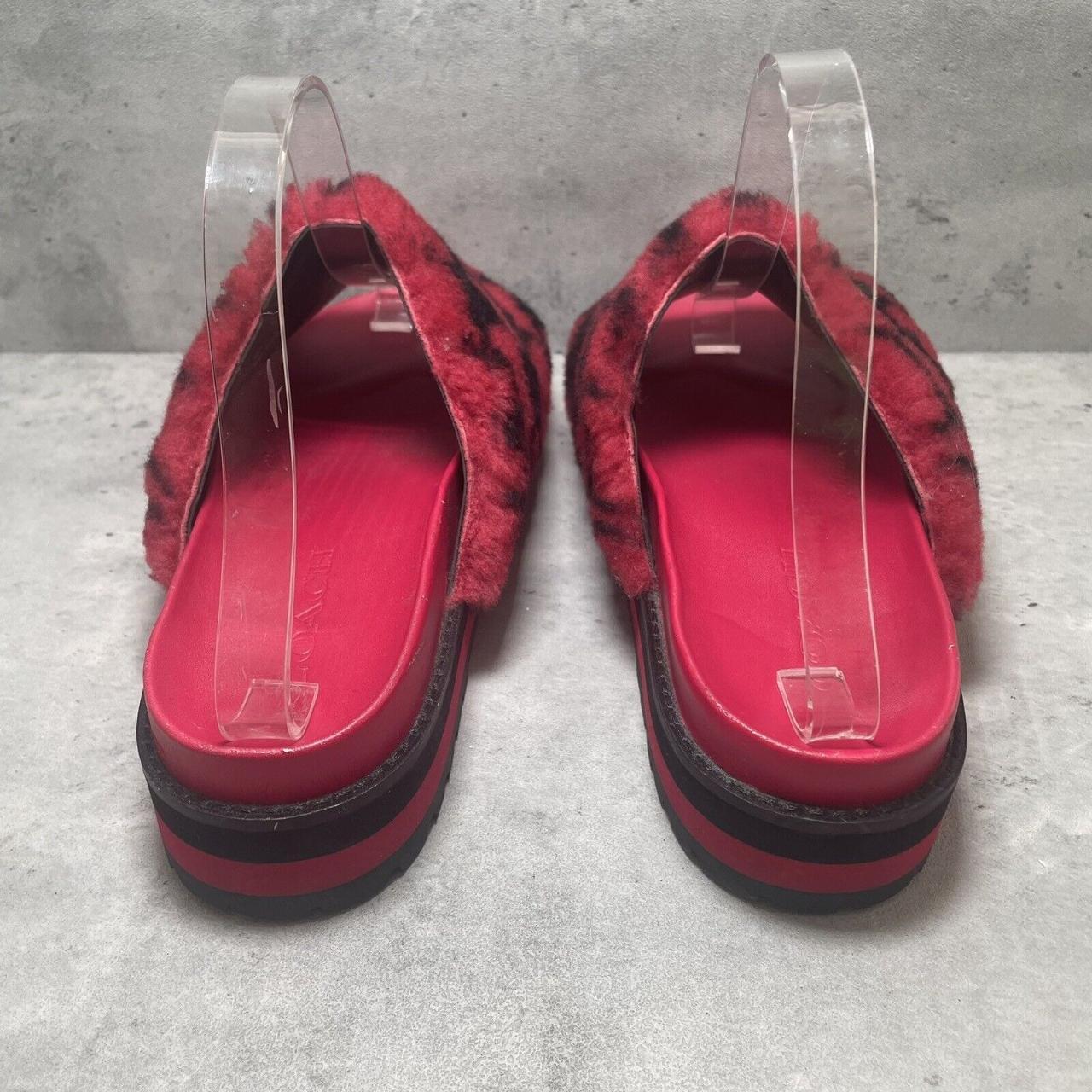 Coach Khloe Logo Monogram Slides Red Holly Shearling Depop