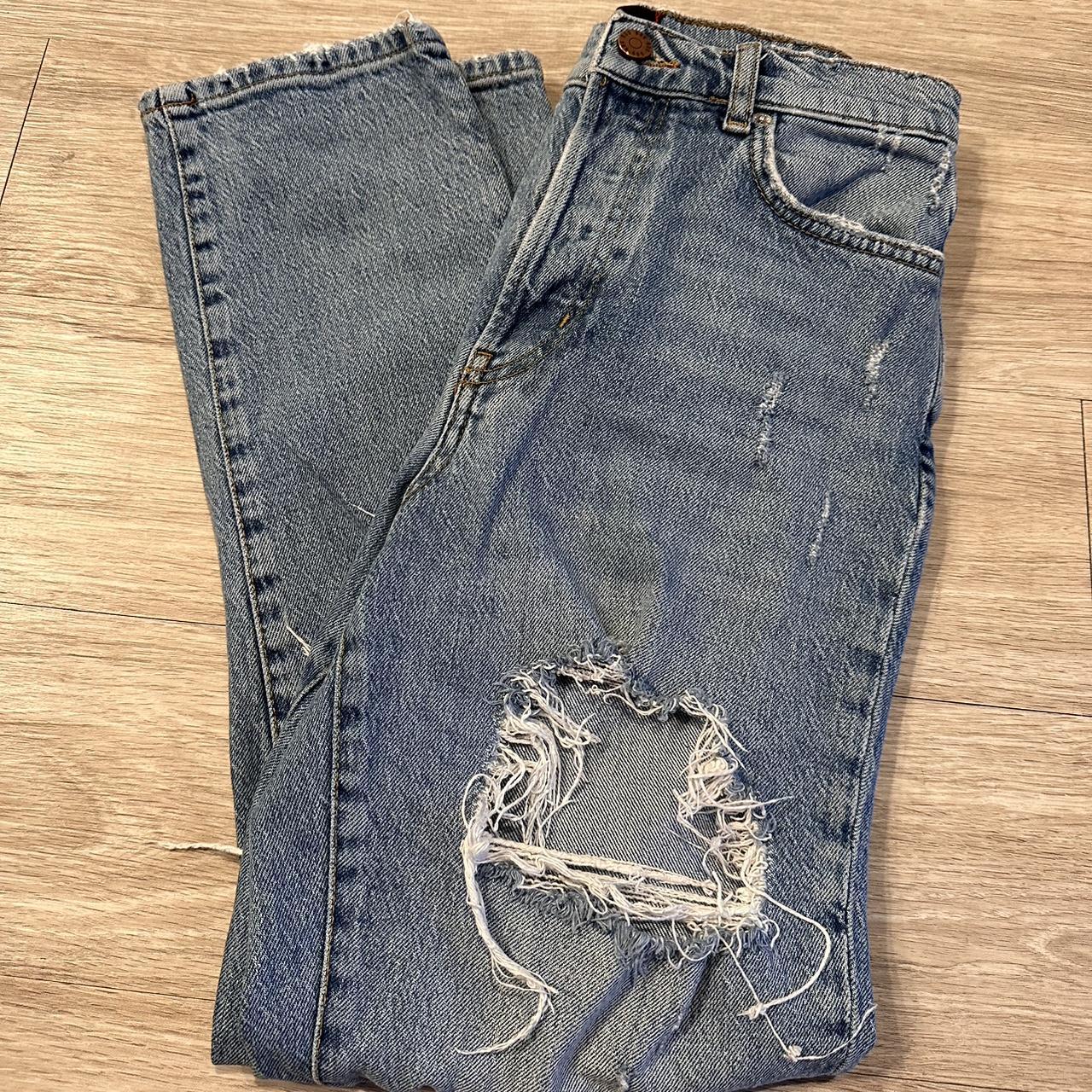 Urban Outfitters High Waisted, Straight Jeans w/ rips - Depop