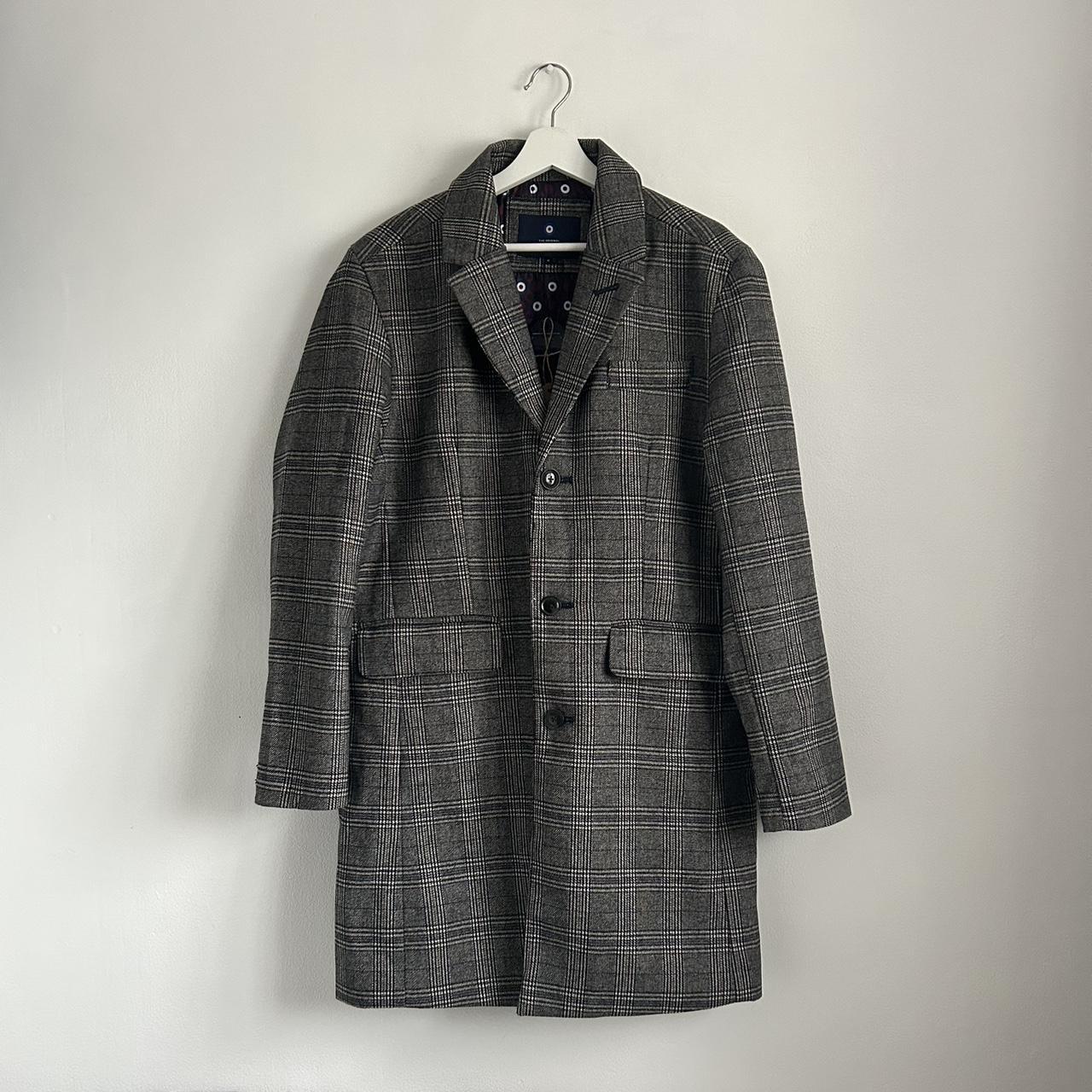 Brand new BEN SHERMAN grey check duffle coat Never... - Depop