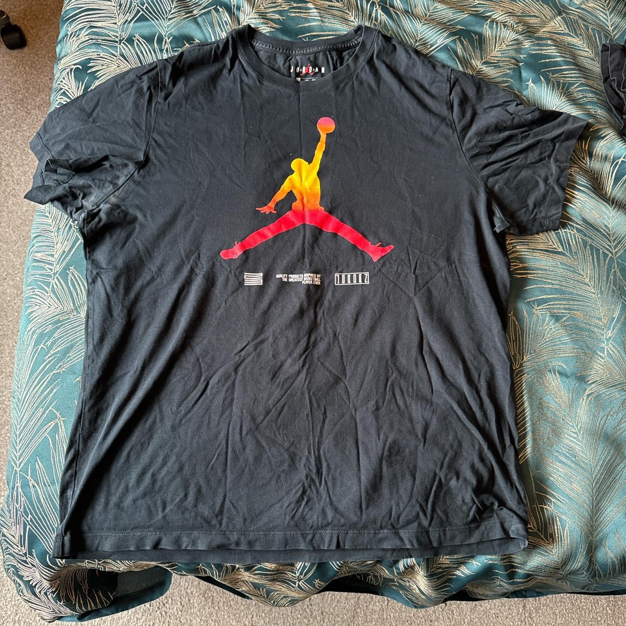 Black and orange jordan shirt best sale