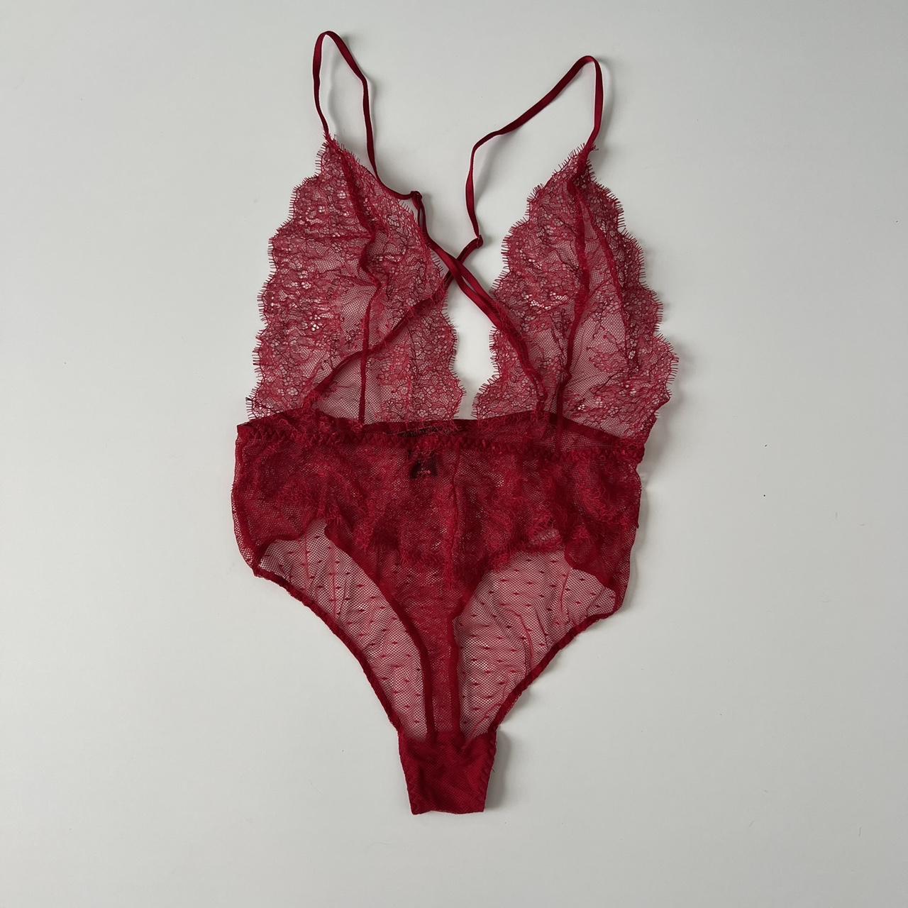 Victoria's Secret Women's Red and Burgundy Panties | Depop