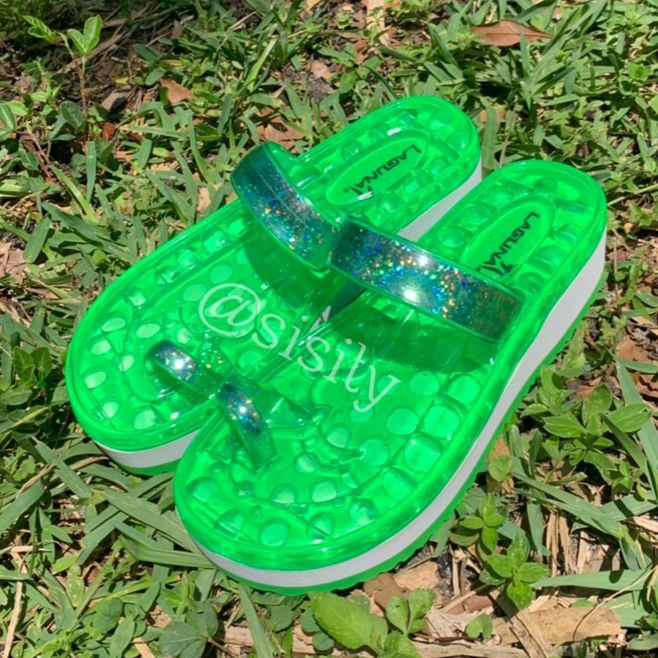 Neon green jelly sandals online