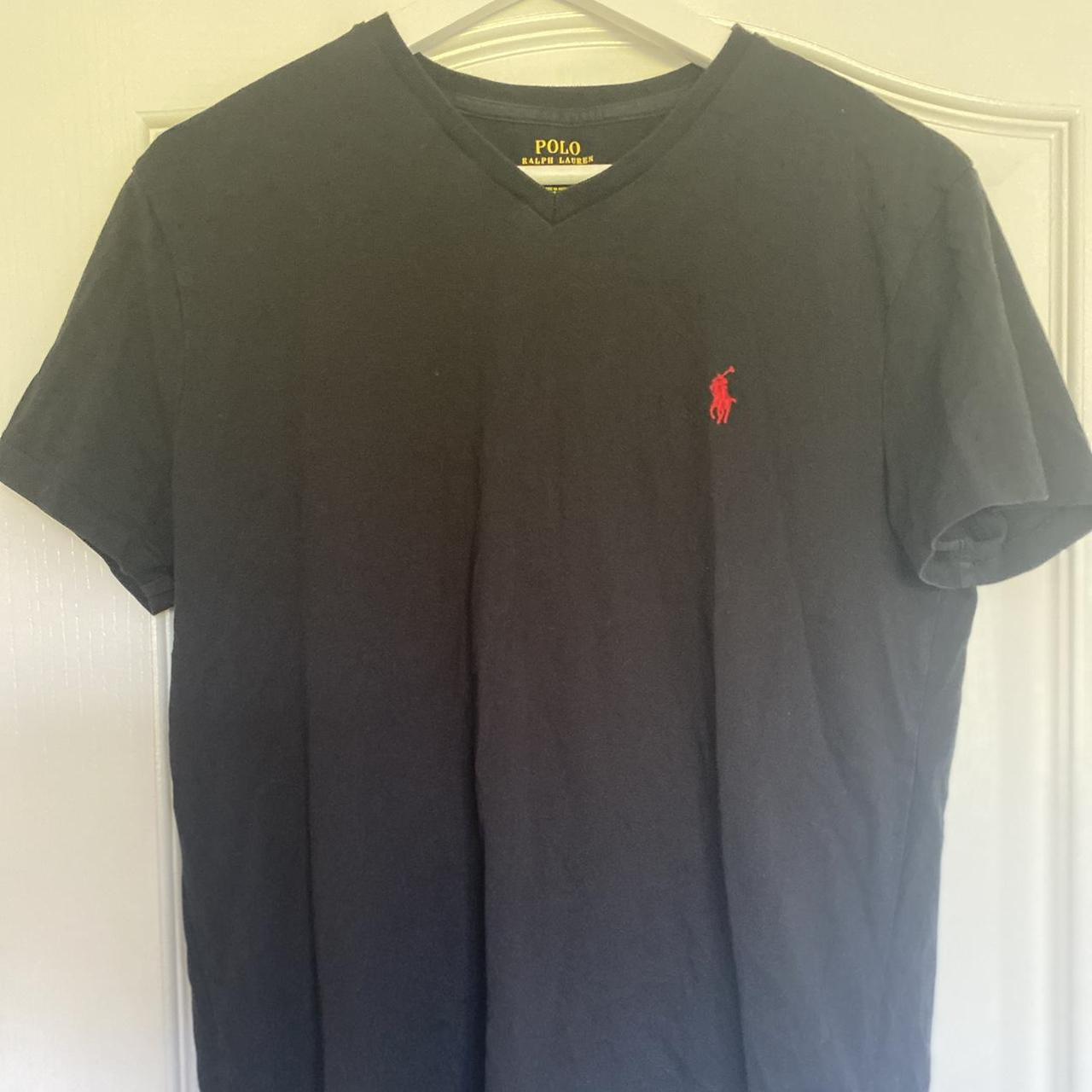 Ralph Lauren V Neck T-Shirt Cotton Jersey T-Shirt... - Depop