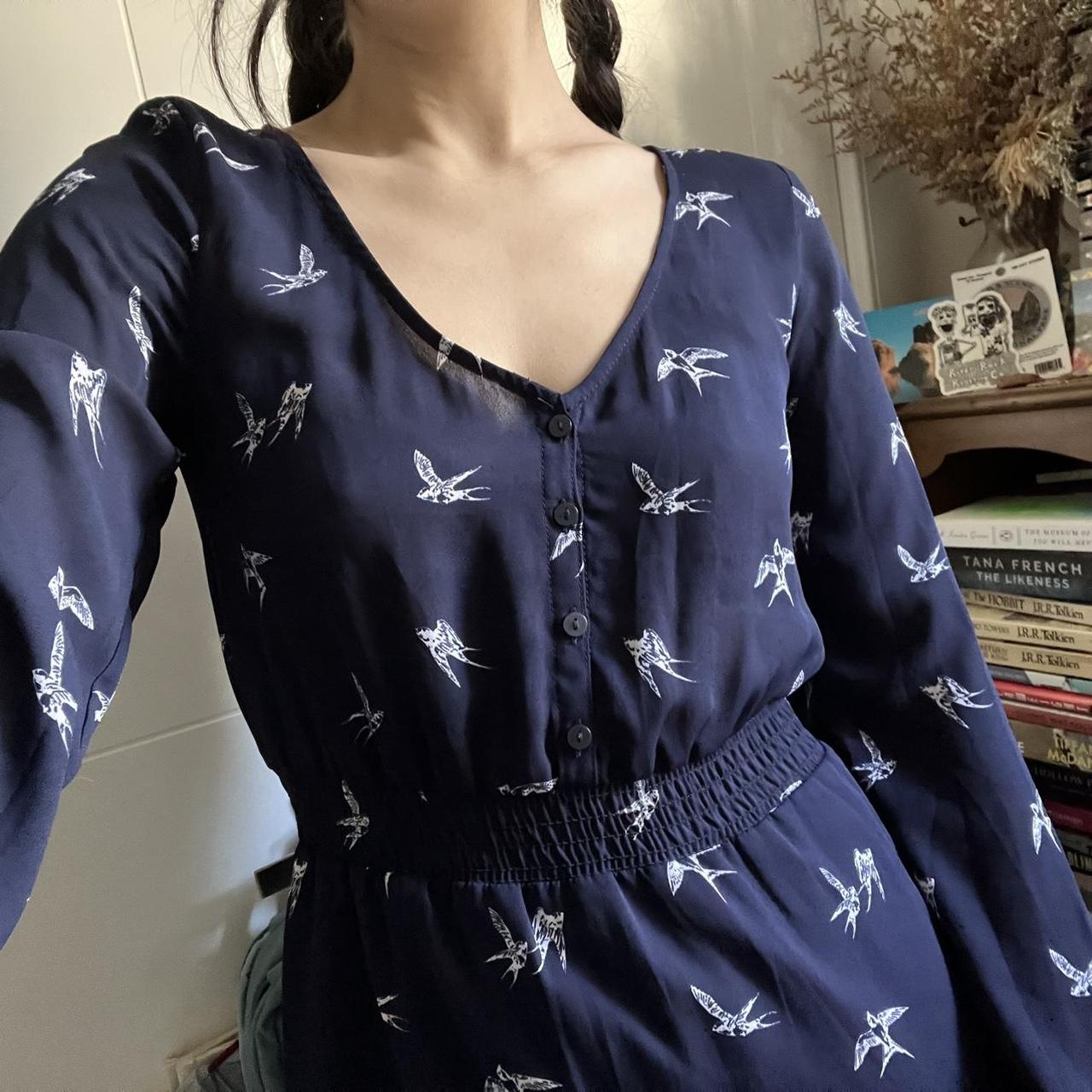 H&m bird hotsell print dress