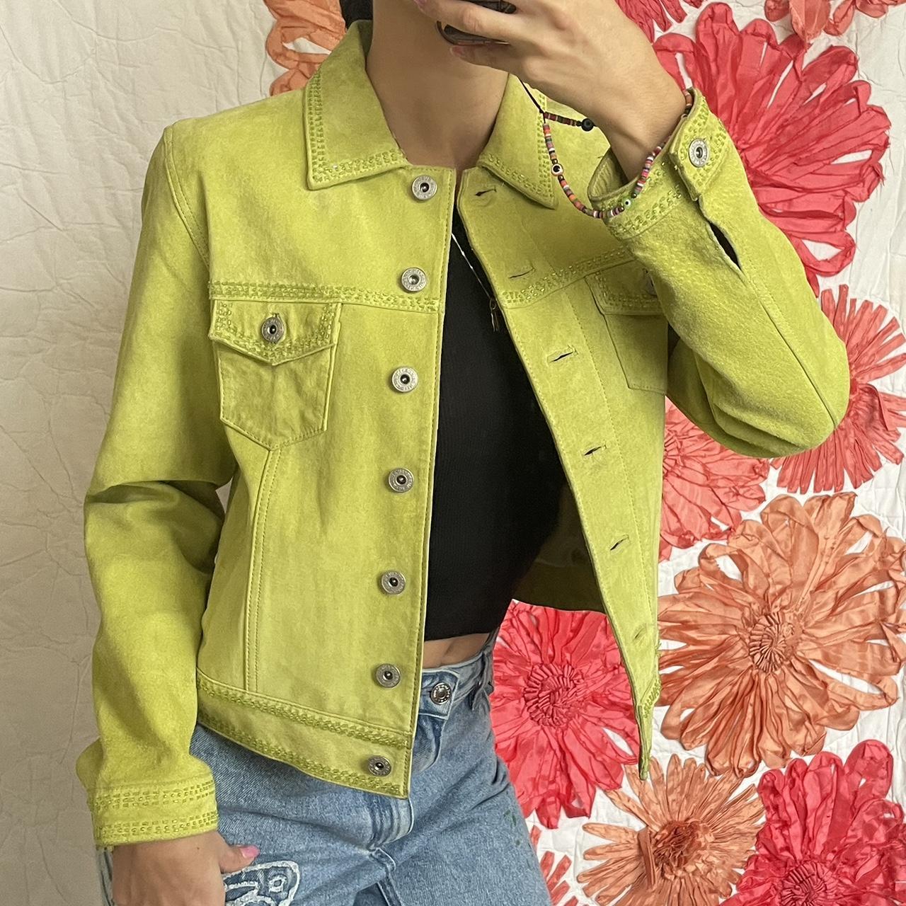 Lime green 2024 suede jacket