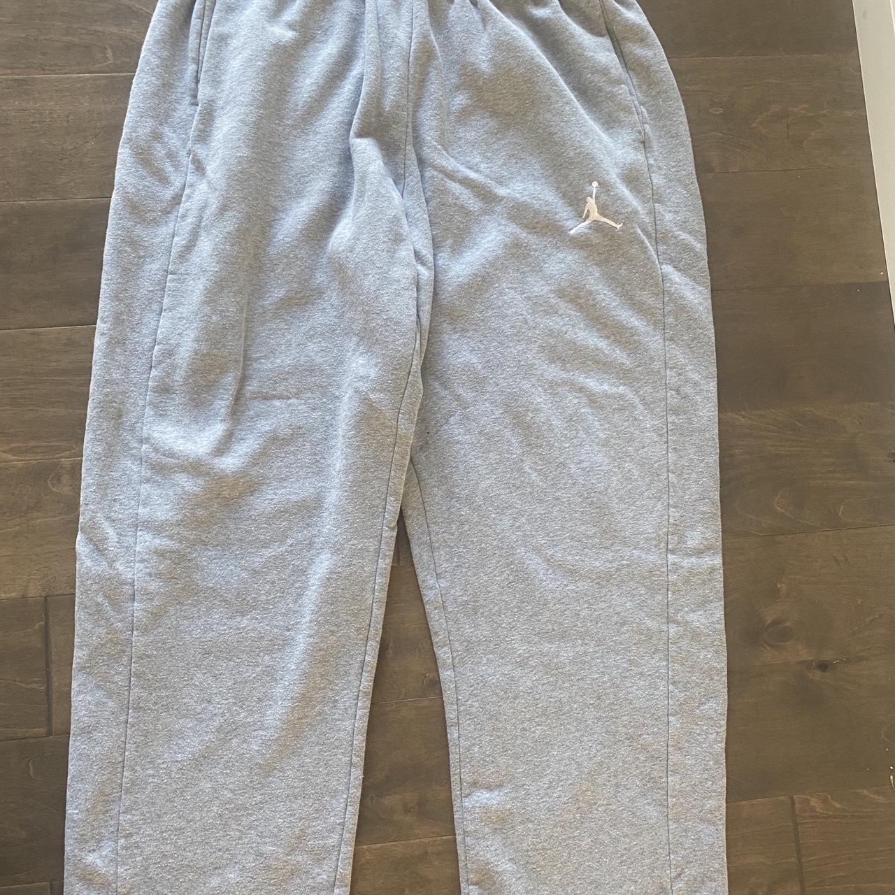 Jordan Men's Grey and White Joggers-tracksuits | Depop