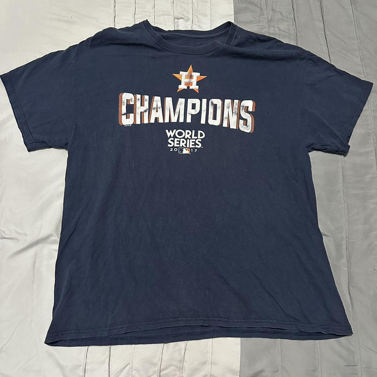 XL MLB Houston Astros World Champions 2017 Grey - Depop