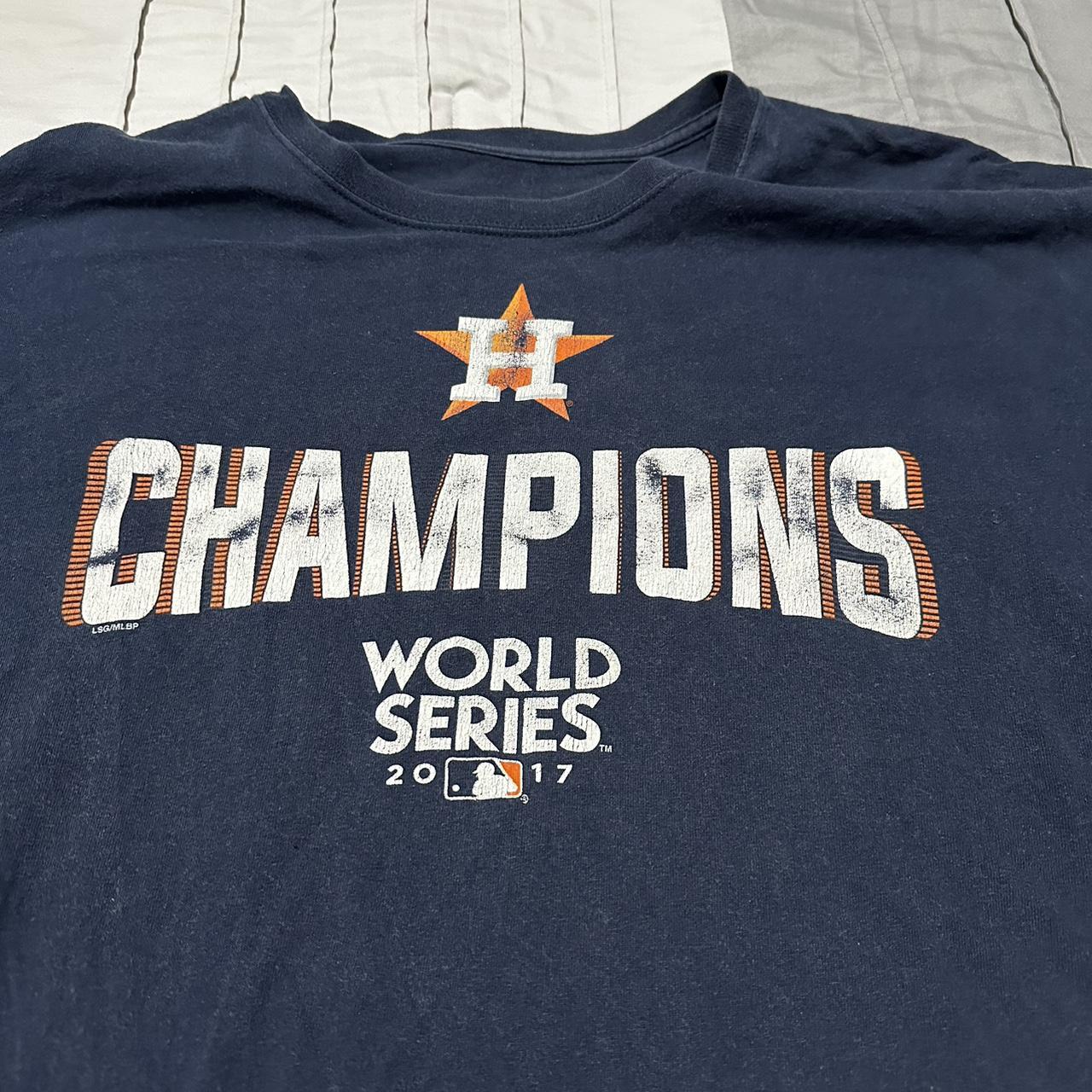 XL MLB Houston Astros World Champions 2017 Grey - Depop