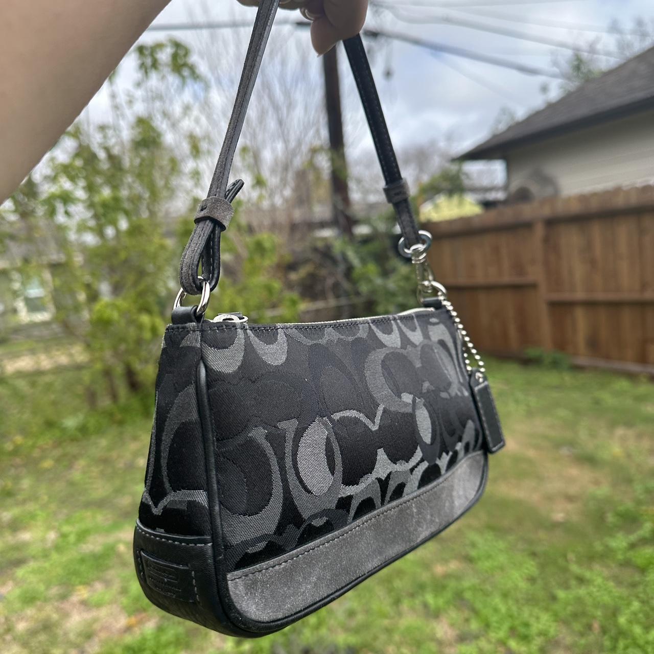 Y2K Black Coach bag with monogram canvas. Also has... - Depop