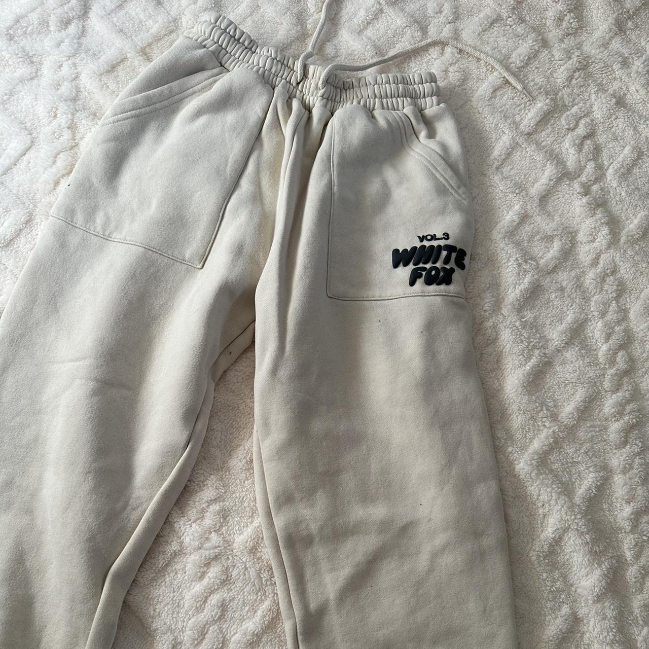 White fox hoodie and joggers. Hoodie M/L and joggers... - Depop