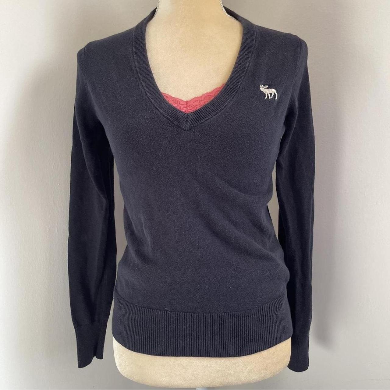 Navy blue 2000s/2010s Abercrombie & Fitch sweater... - Depop