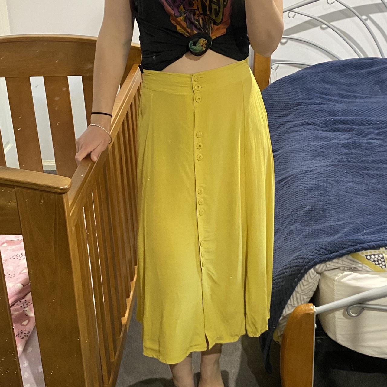 Beautiful Tigerlily yellow mustard midi skirt. Only. Depop