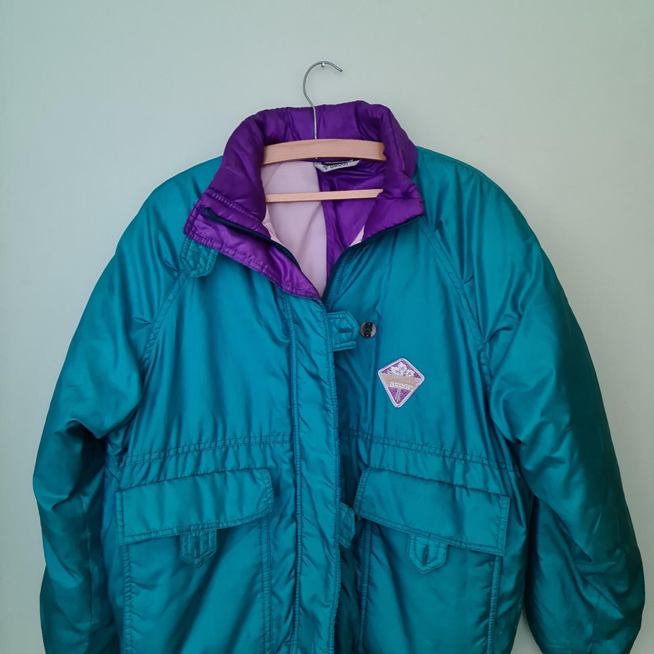 Vintage 90s snow lily ski jacket puffa coat... - Depop