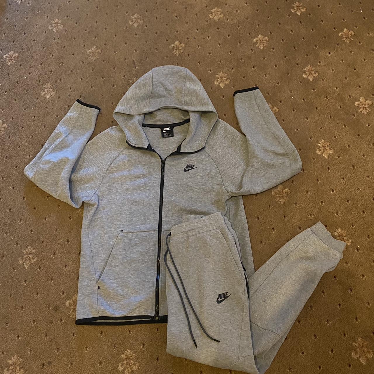 Nike tech fleece grey tracksuit hoodie joggers... - Depop